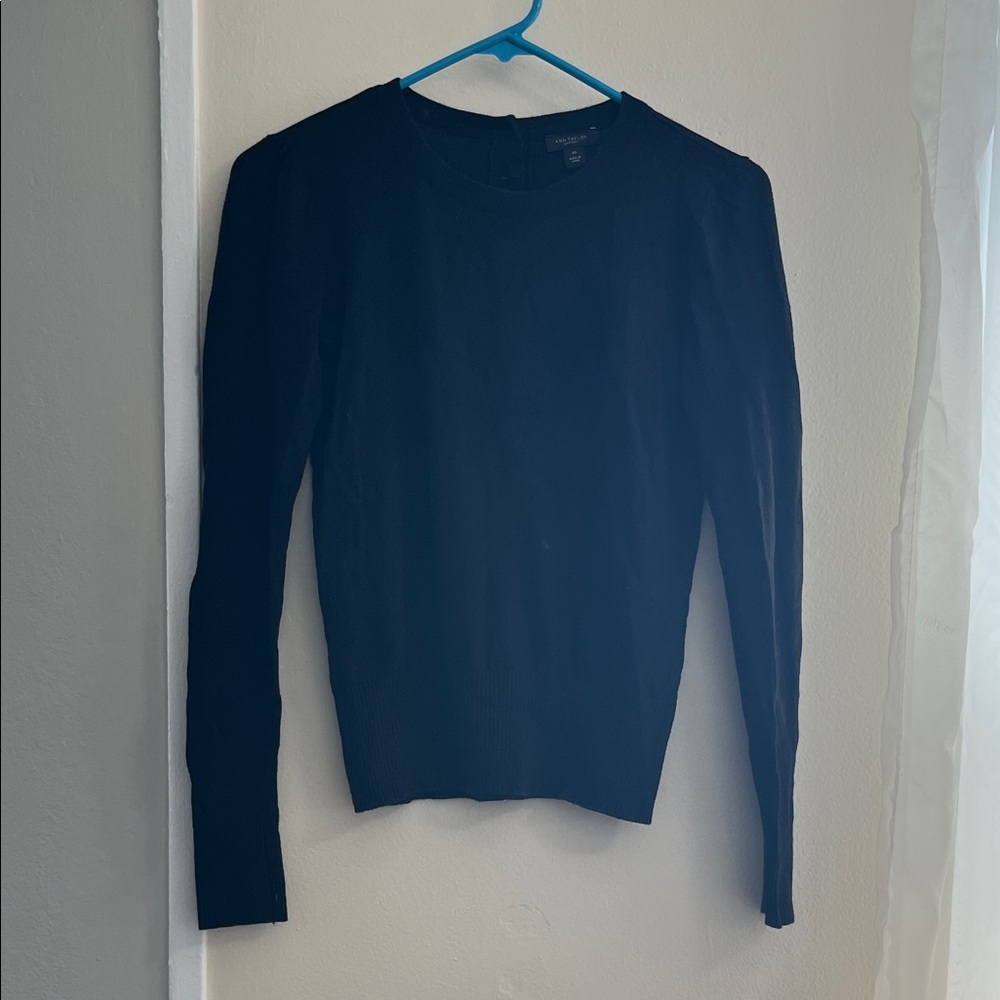 Ann Taylor Elegant Black Long Sleeve Top